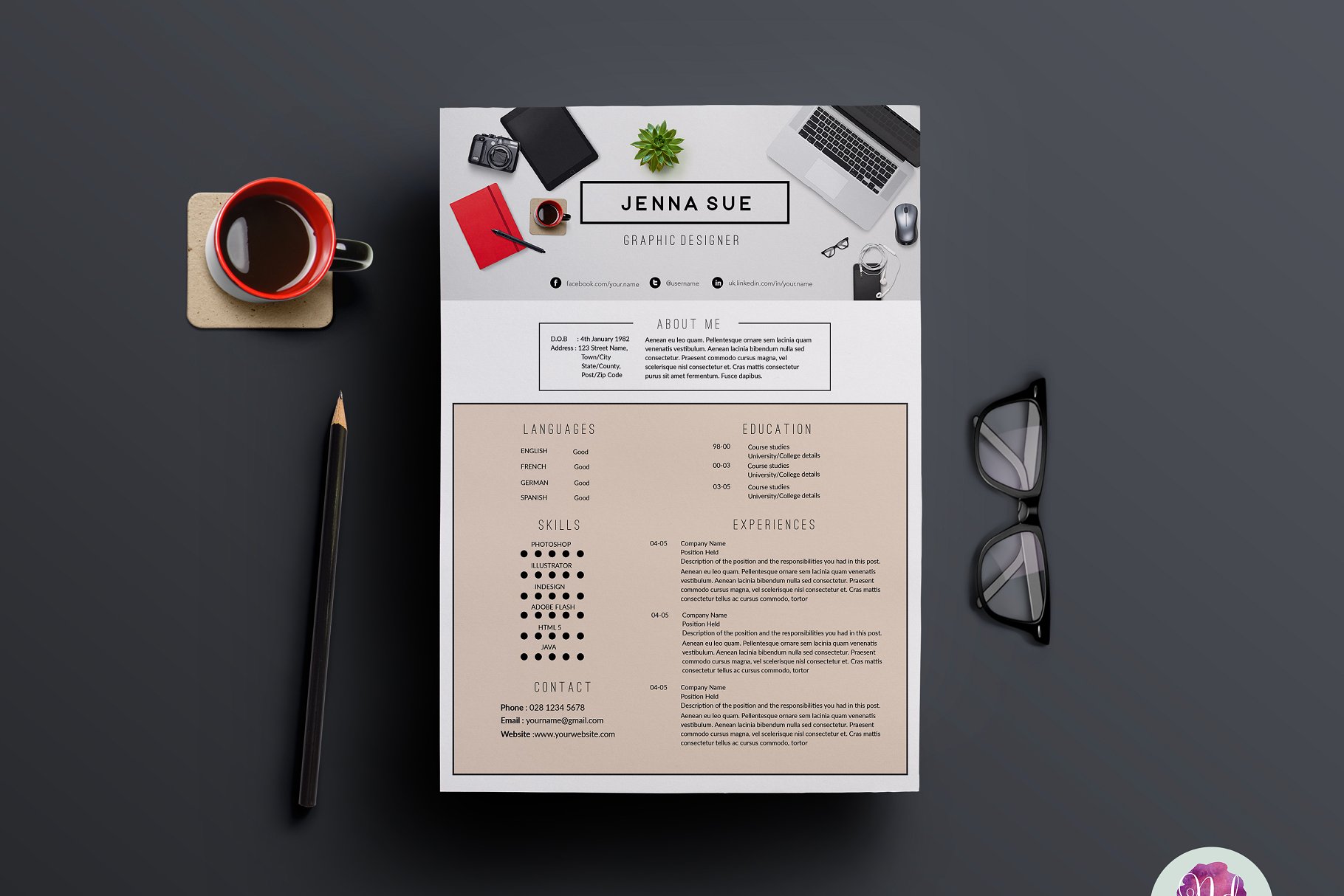 现代风格简历模板 Modern CV template