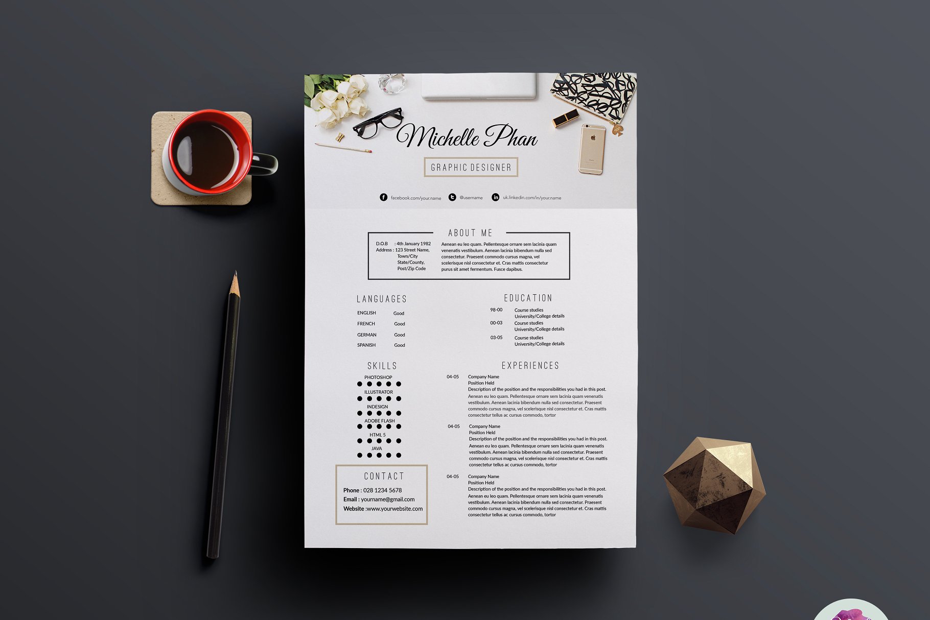 现代风格简历模版 Modern resume template