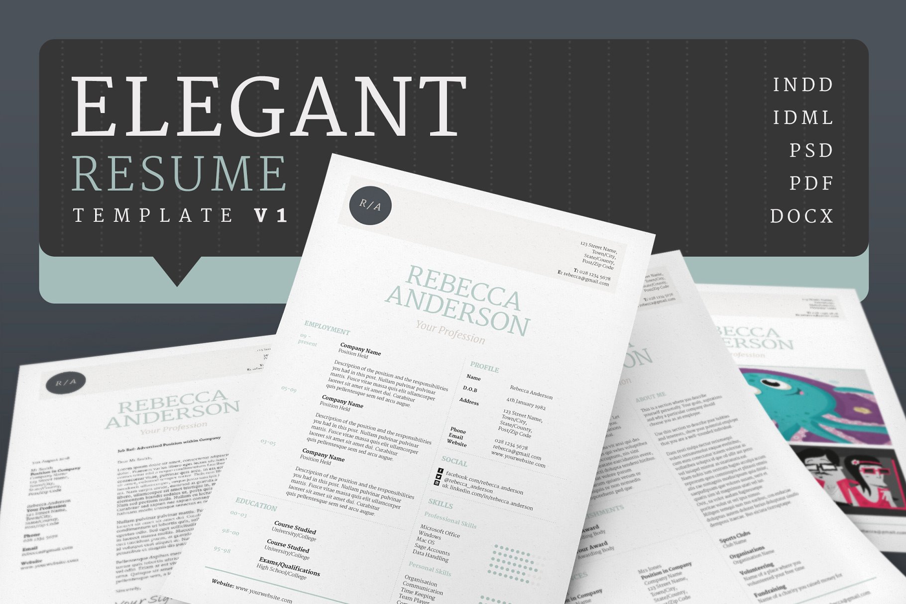 优雅的简历模版 Elegant Resume/CV Version 1