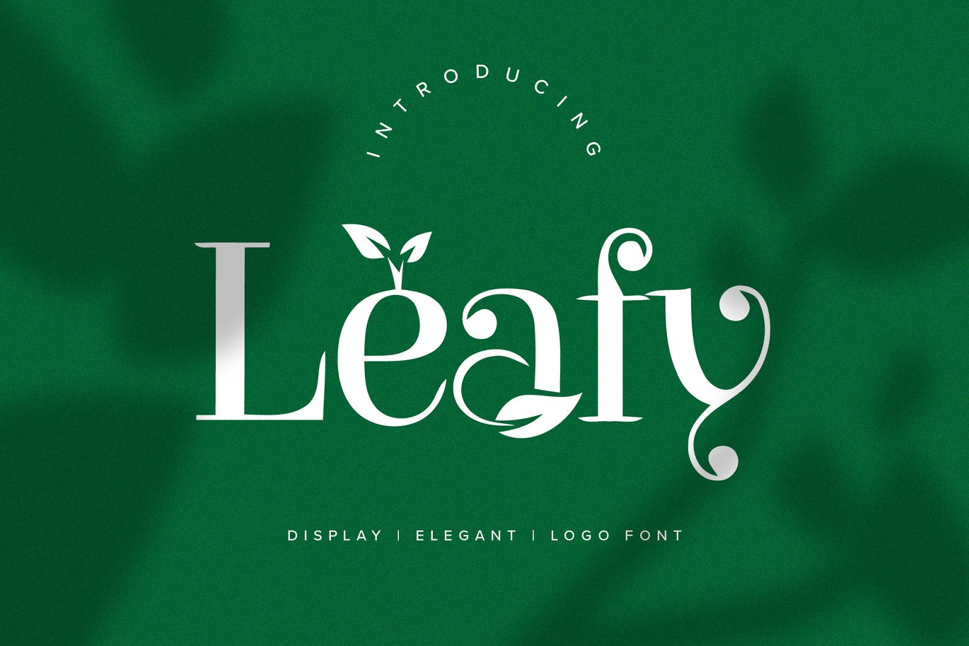 非常适合logo标志设计的时尚高端树叶英文字体-Leafy