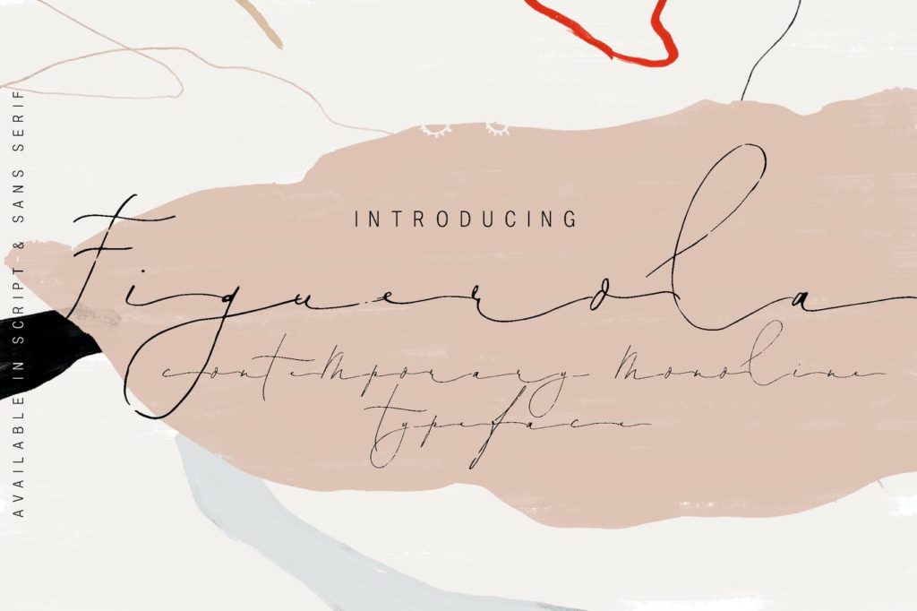 Fonts | 高级自然极简主义现代样式细单线无衬线连笔独特流畅行云流水般的英文字体