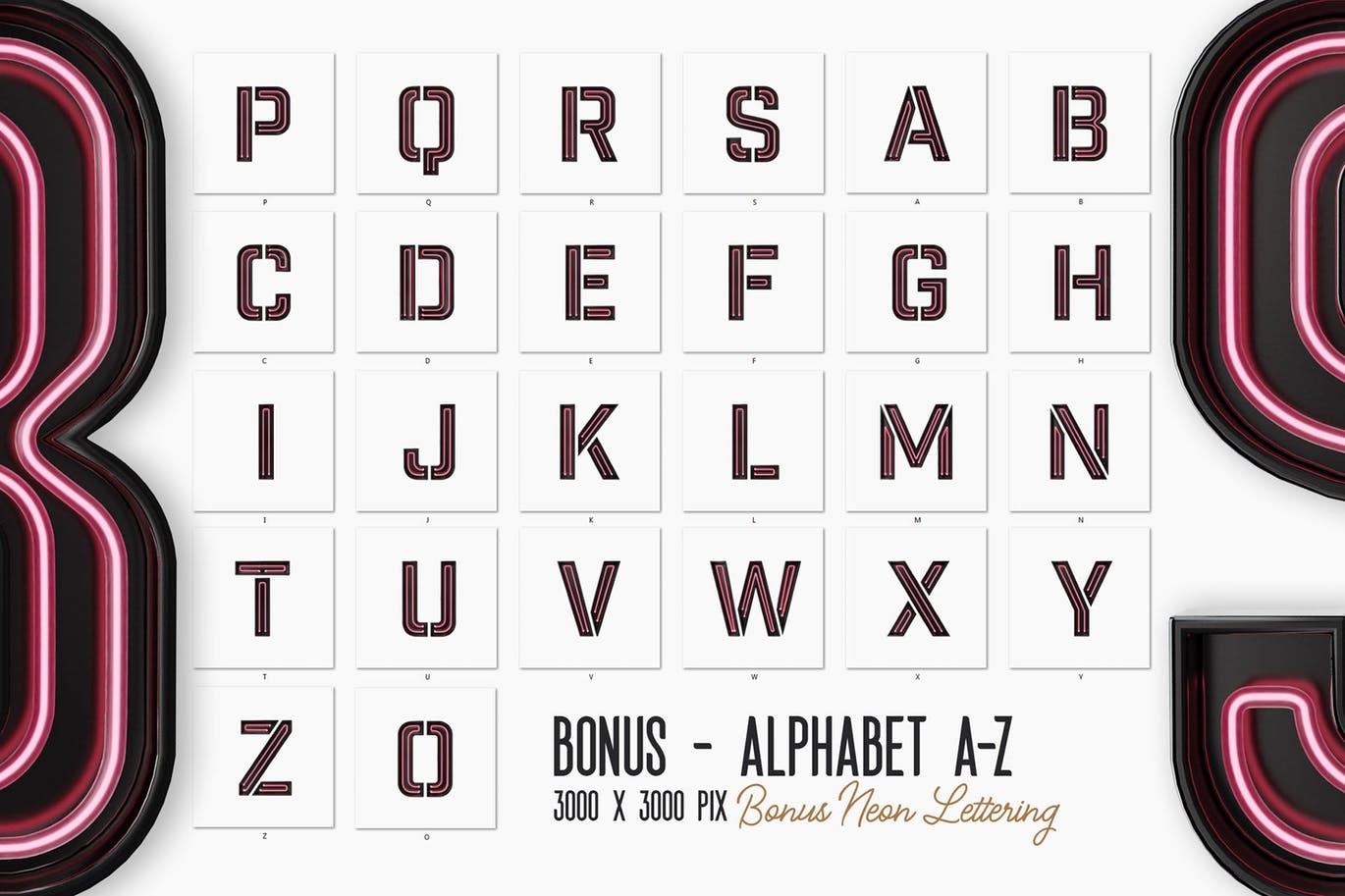 未来霓虹3D字体