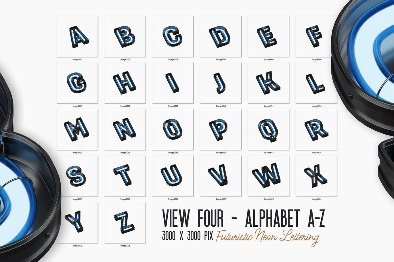 未来霓虹3D字体视图4