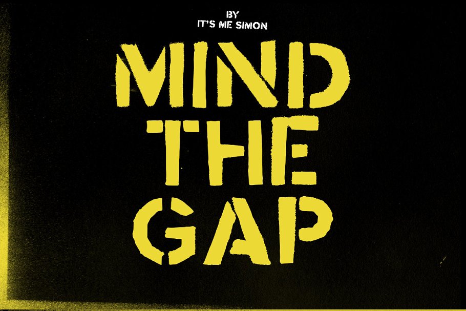 轻松的个性字体 Mind the Gap grunge stencil typeface