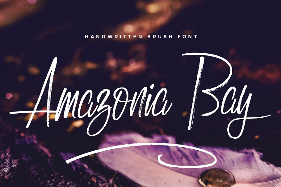 手写签名字体 Amazonia Bay – Brush Font