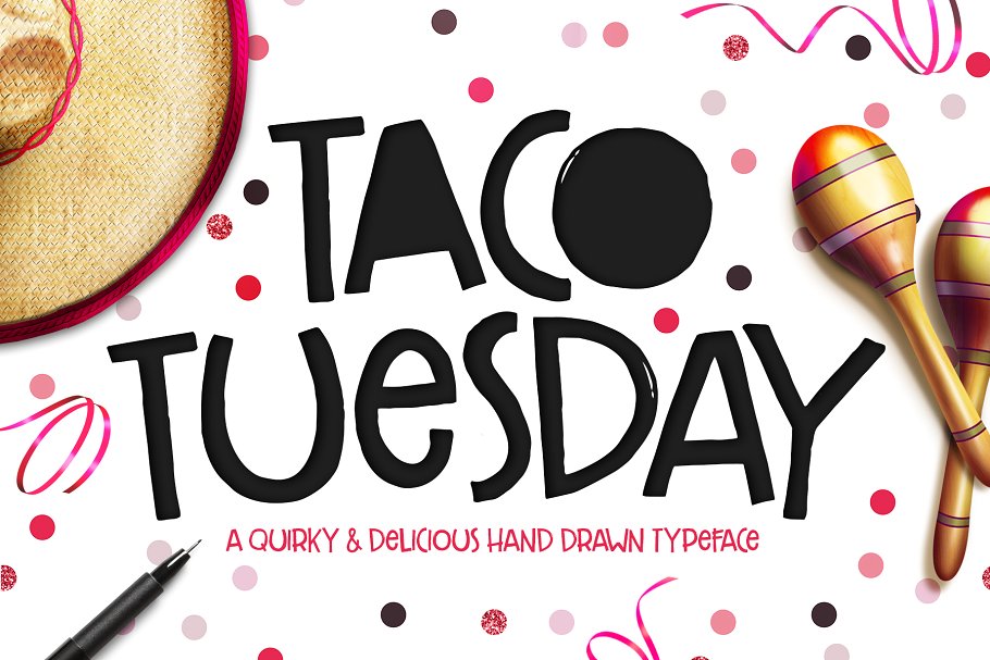 可爱的趣味字体 Taco Tuesday Typeface