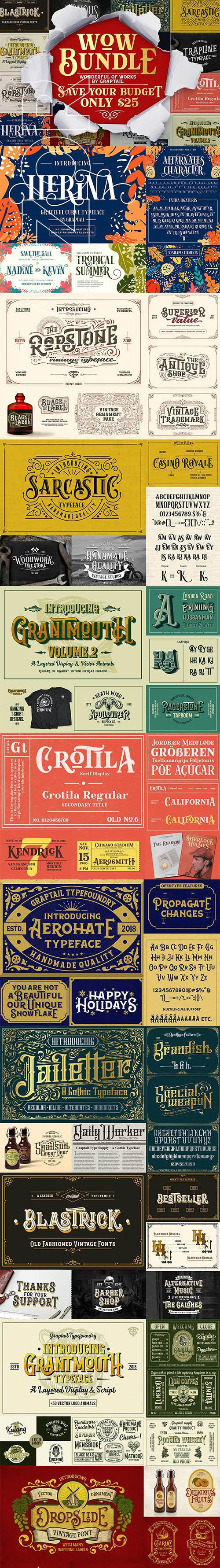 复古设计风格ps字体素材大合集