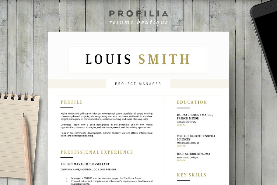 时尚优雅的Word简历模板 Word Resume & Cover letter Template