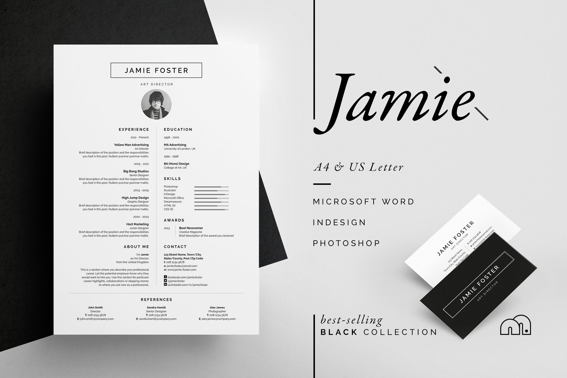 漂亮个性的简历模板 Jamie – Resume/CV