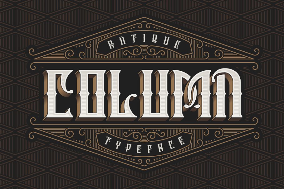 经典复古字体 VIntage extruded "Column Typeface"