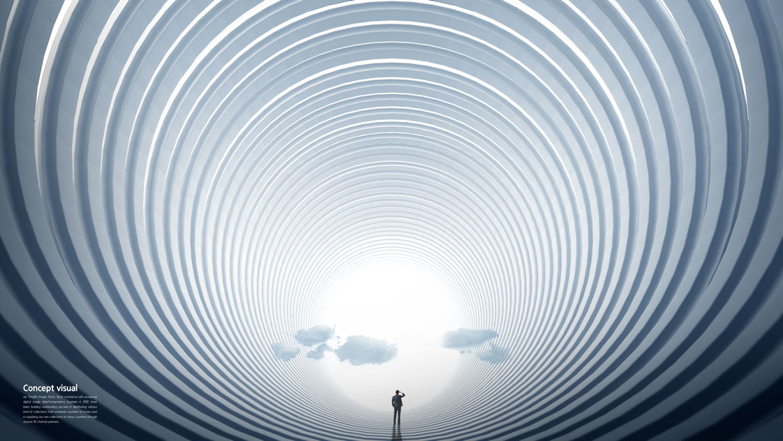 白色梦幻空间概念视觉海报设计模板