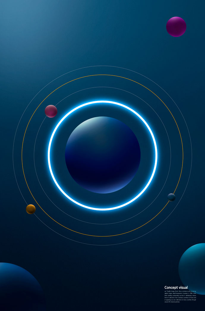 星球圆圈空间概念视觉海报设计模板