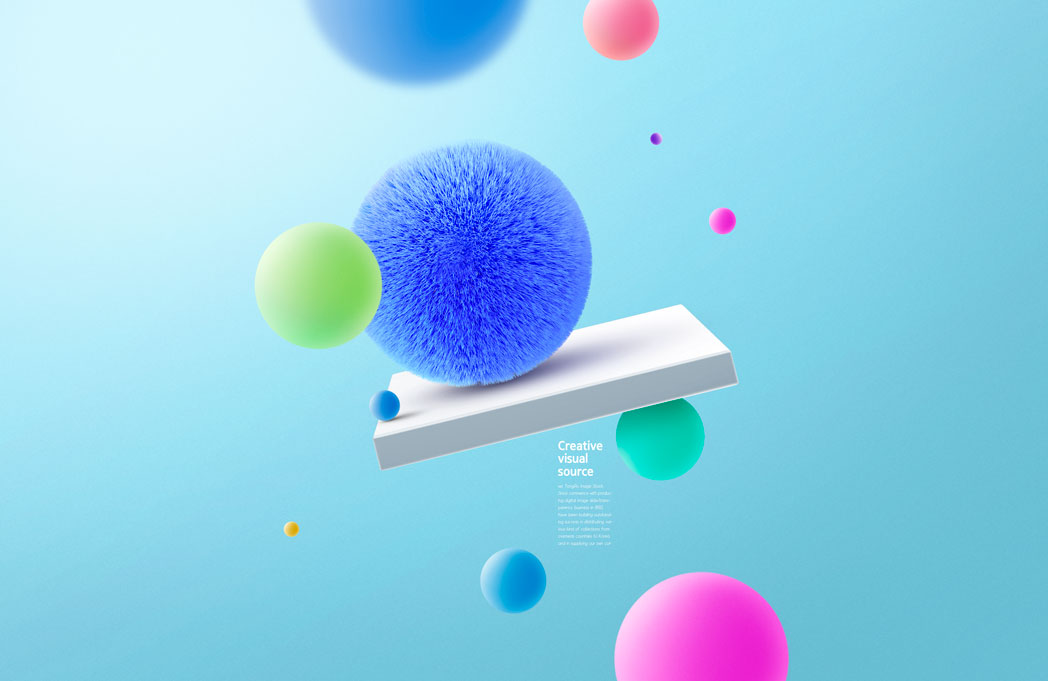 毛绒绒圆球创意视觉海报设计模板