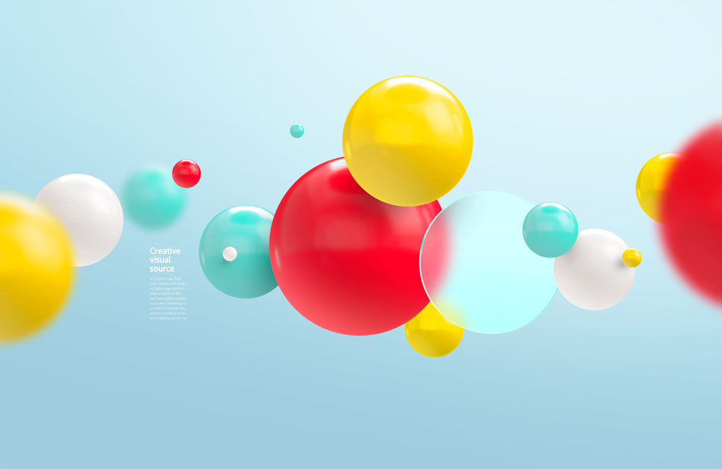 光滑球状元素创意视觉海报设计模板