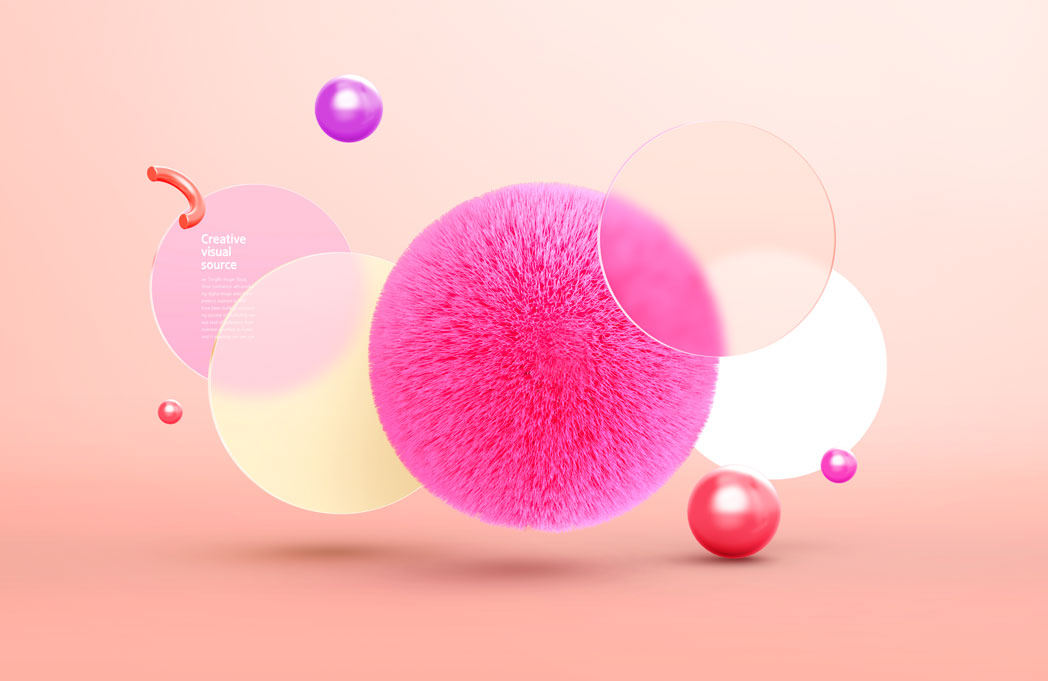 圆形形状毛玻璃元素创意视觉海报设计模板