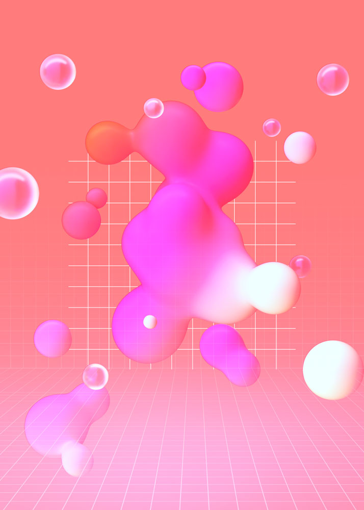 几何渐变气泡海报设计素材