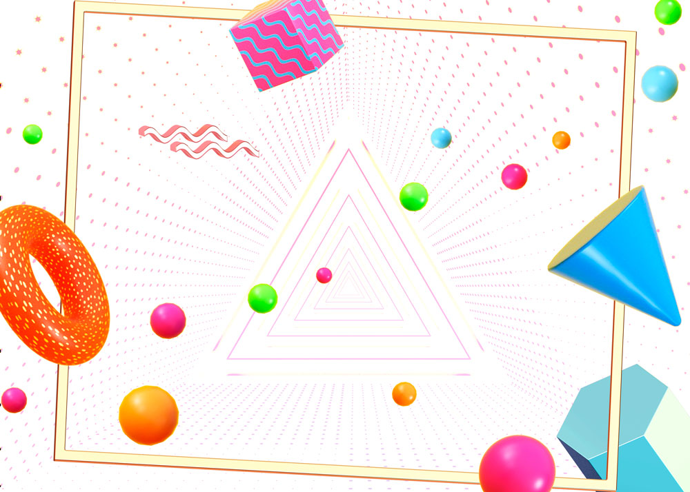 立体三角形空间创意海报设计模板