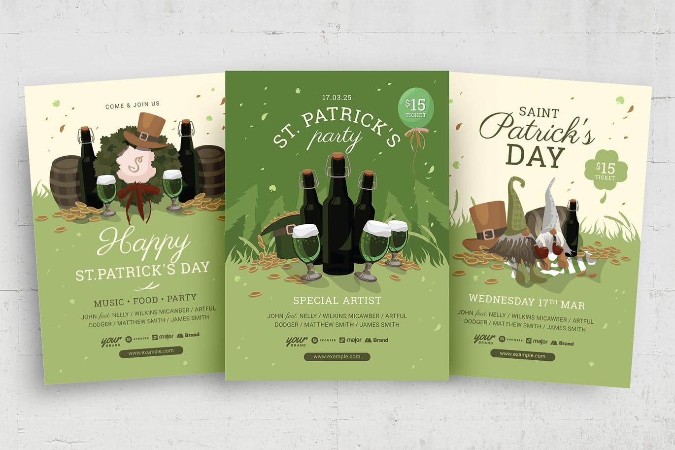 圣帕特里克节广告传单/海报模板
