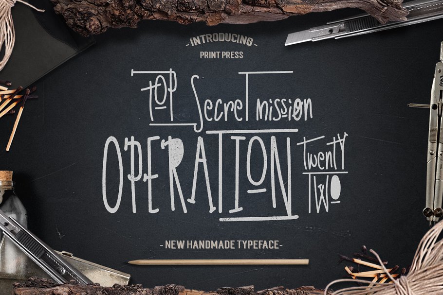 手写设计字体 Operation 22 Typeface Font