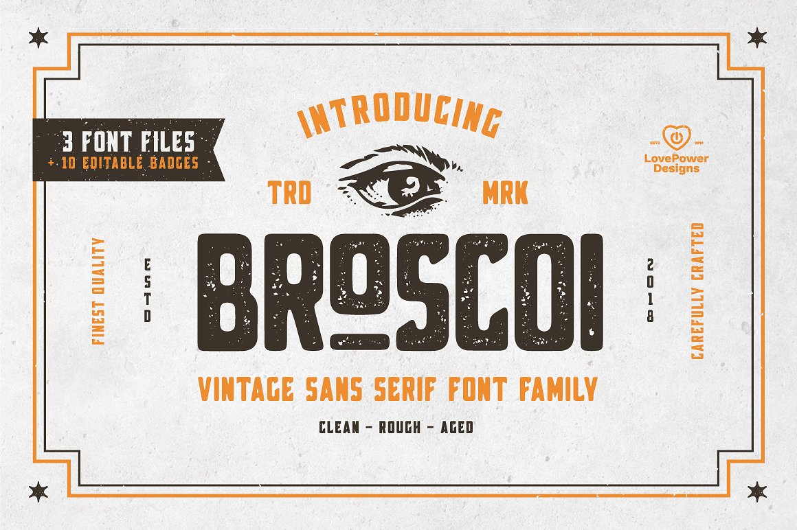 经典复古字体 Broscoi – Vintage Font Family