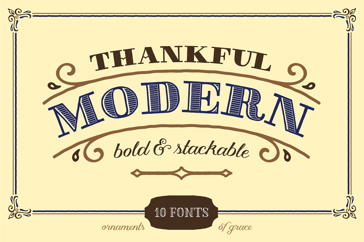 经典复古字体 Thankful Modern