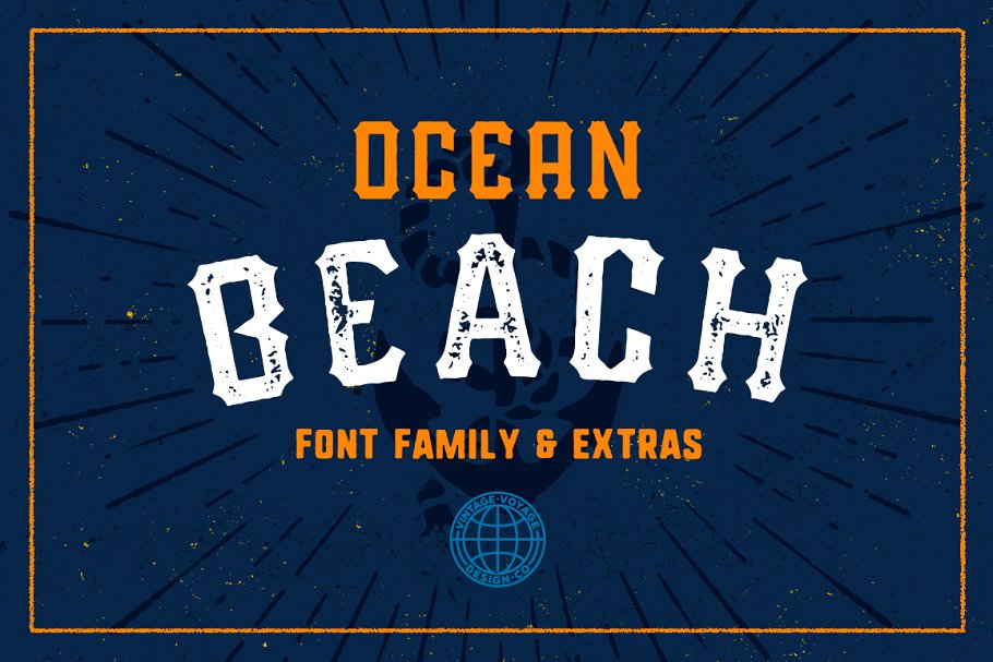 经典复古字体 Ocean Beach • Five Fonts