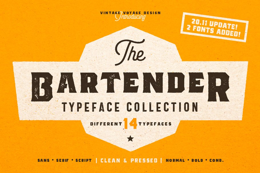 特色粗犷字体 The Bartender Collection
