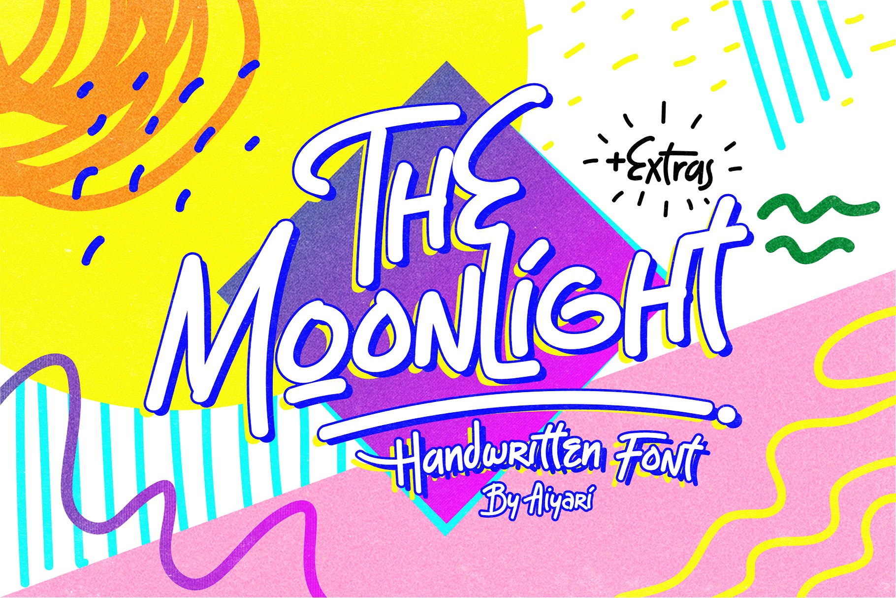 手写趣味设计字体 The Moonlight Tubular Font