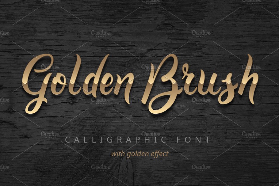 金色艺术笔刷字体下载 Calligraphic script "Golden Brush"