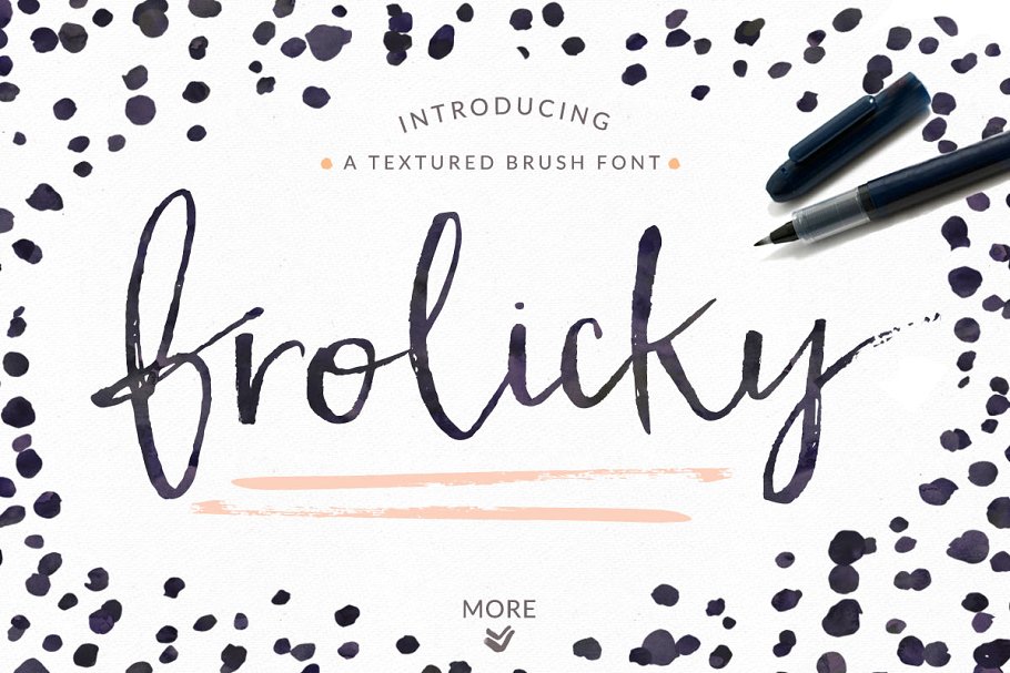 手写笔刷字体 Frolicky – A Brushed Font + EXTRAS