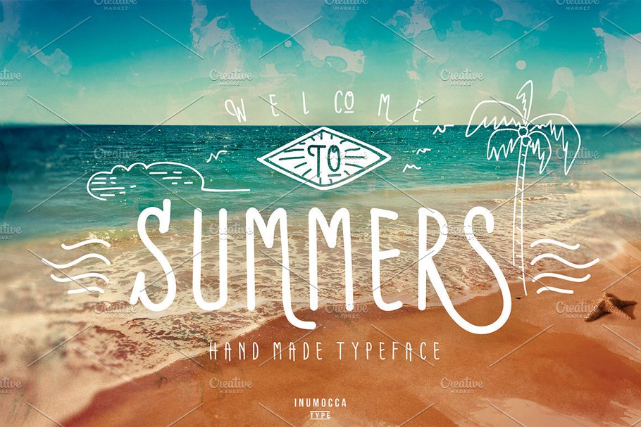 休闲度假字体 Summers Typeface + BONUS vector