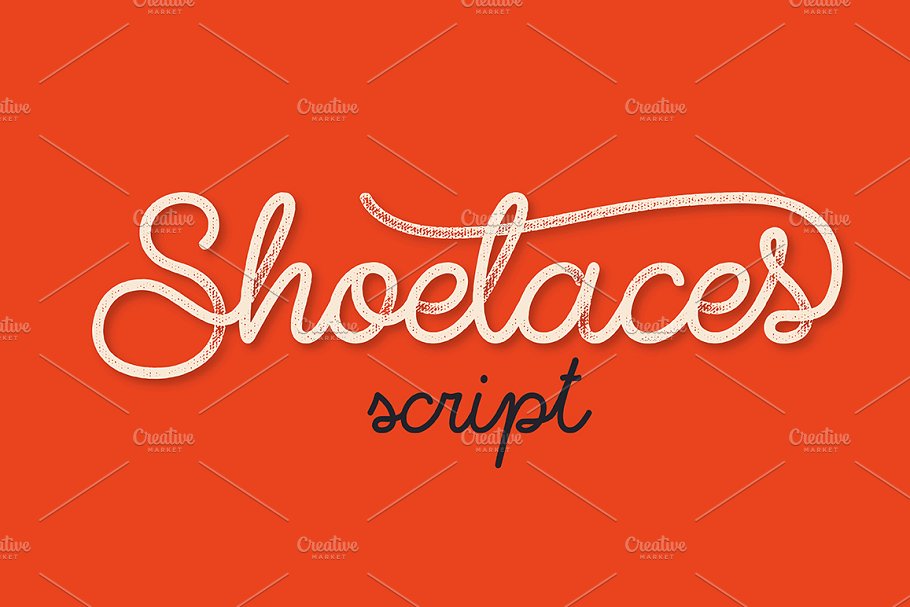 细线手写字体下载 Line script "Shoelaces"