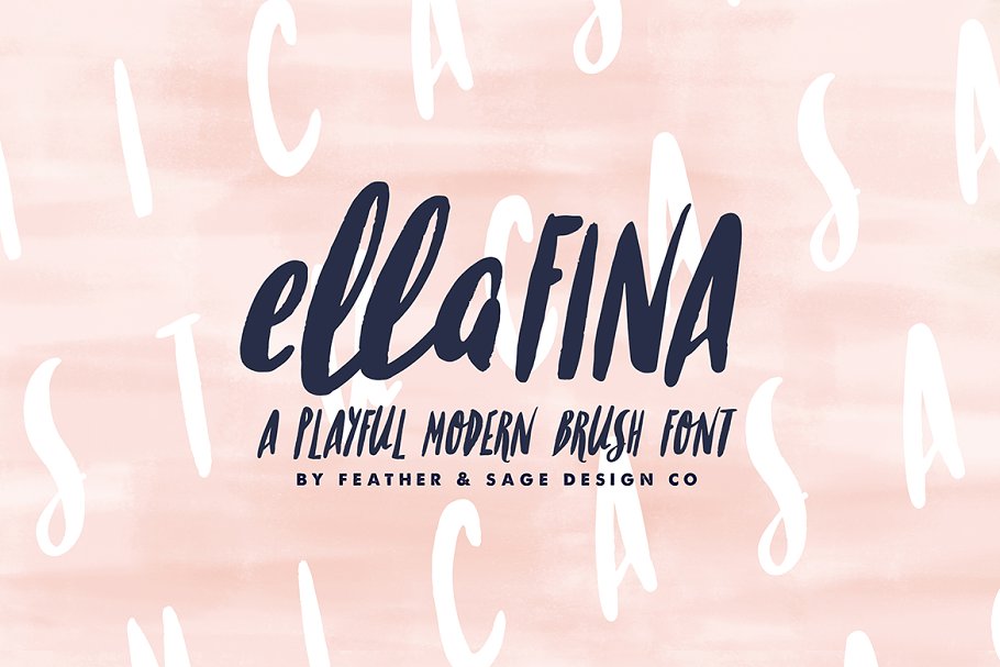 手写笔刷字体下载 Ellafina Brush Font Set