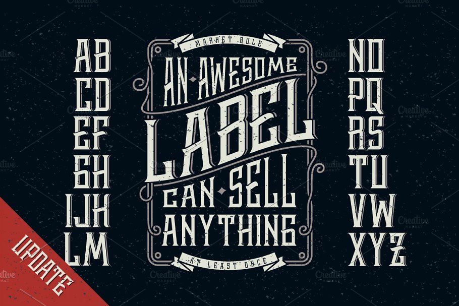 威士忌个性字体下载 Whiskey typeface + bonus label