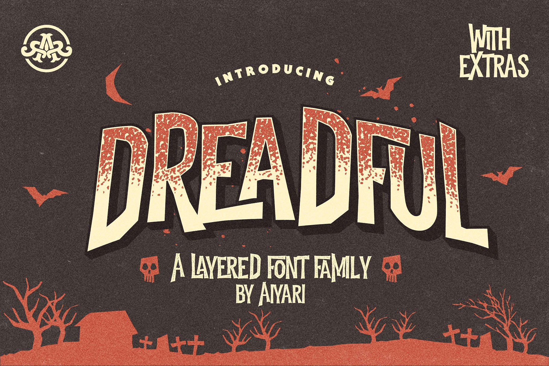 个性设计字体 Dreadful Layered Font Family