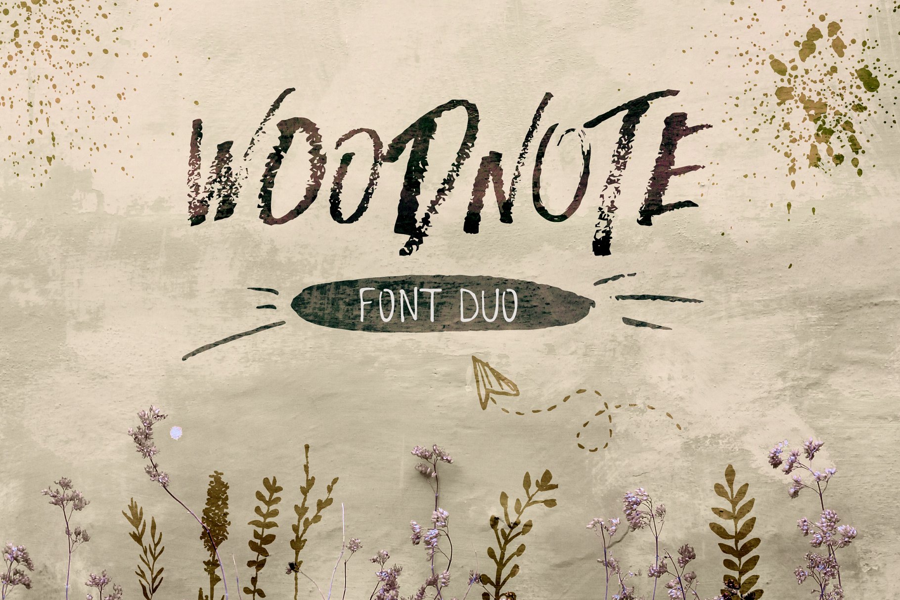 个性手写书法字体 Woodnote Font Duo