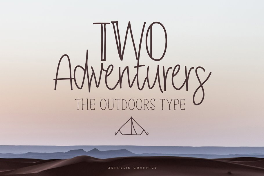 手写设计字体下载 Two Adventurers Font + Bonus