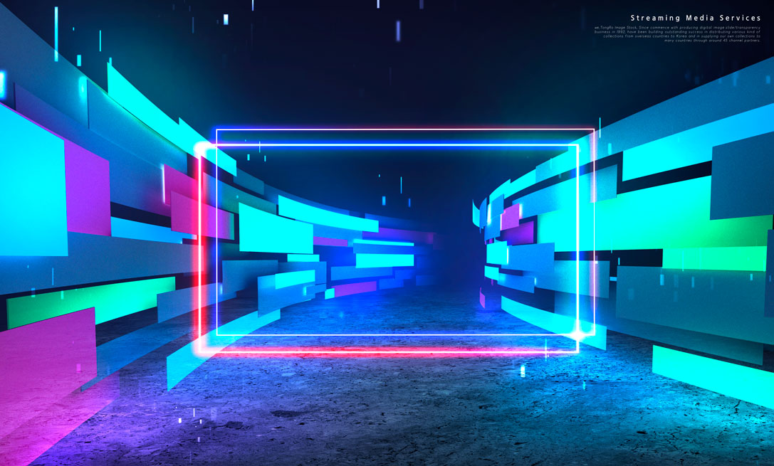 几何长条拼贴科技概念海报设计模板