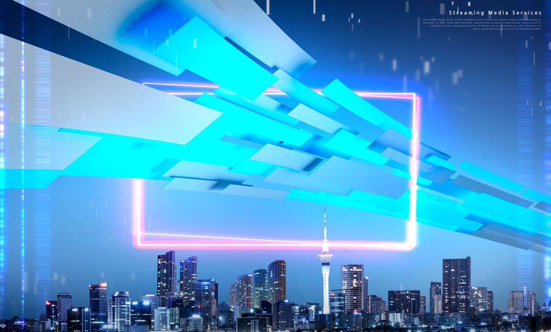 未来派风格科技城市海报设计模板