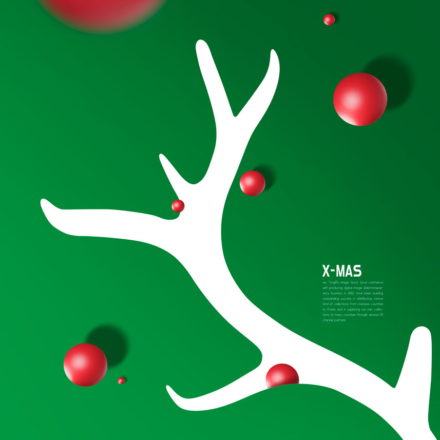 圣诞麋鹿角图形海报设计模板