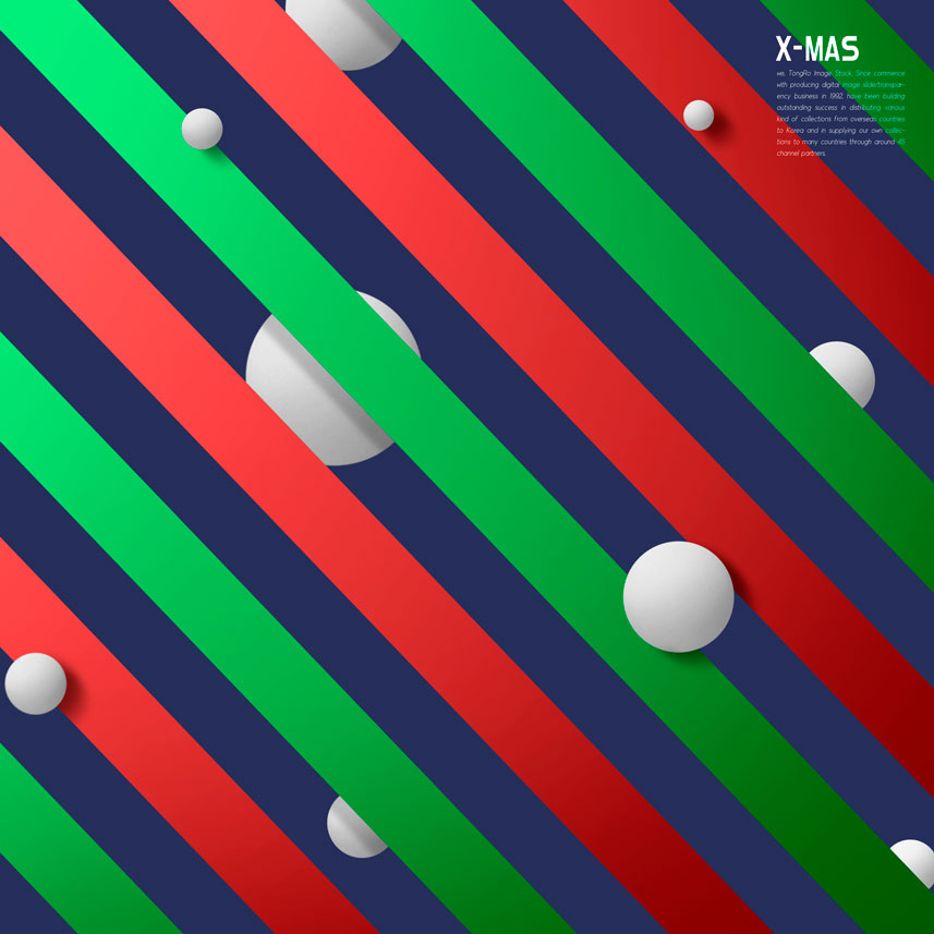 多彩条纹圣诞节主题海报设计模板