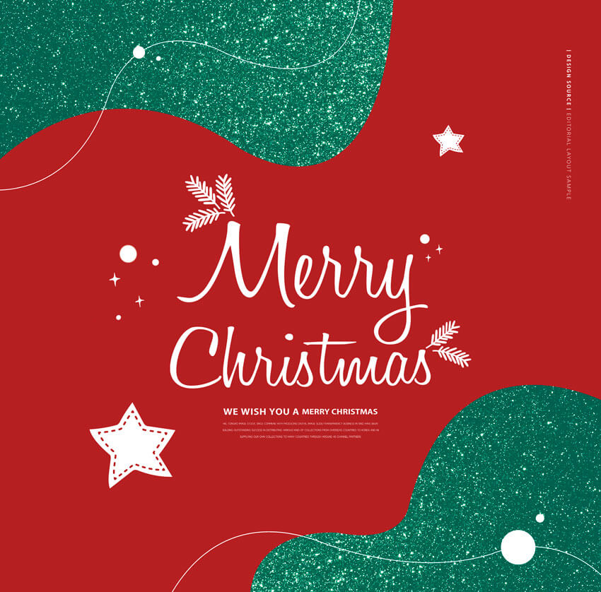 经典红绿配色圣诞节海报设计模板