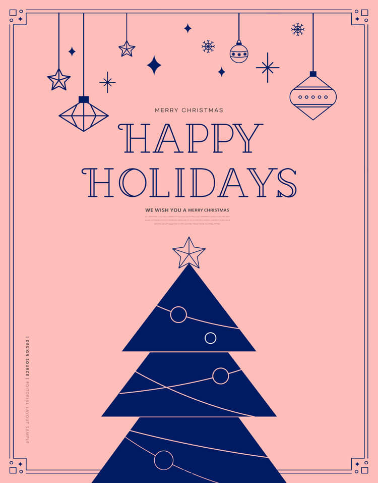 快乐假期圣诞树海报设计模板