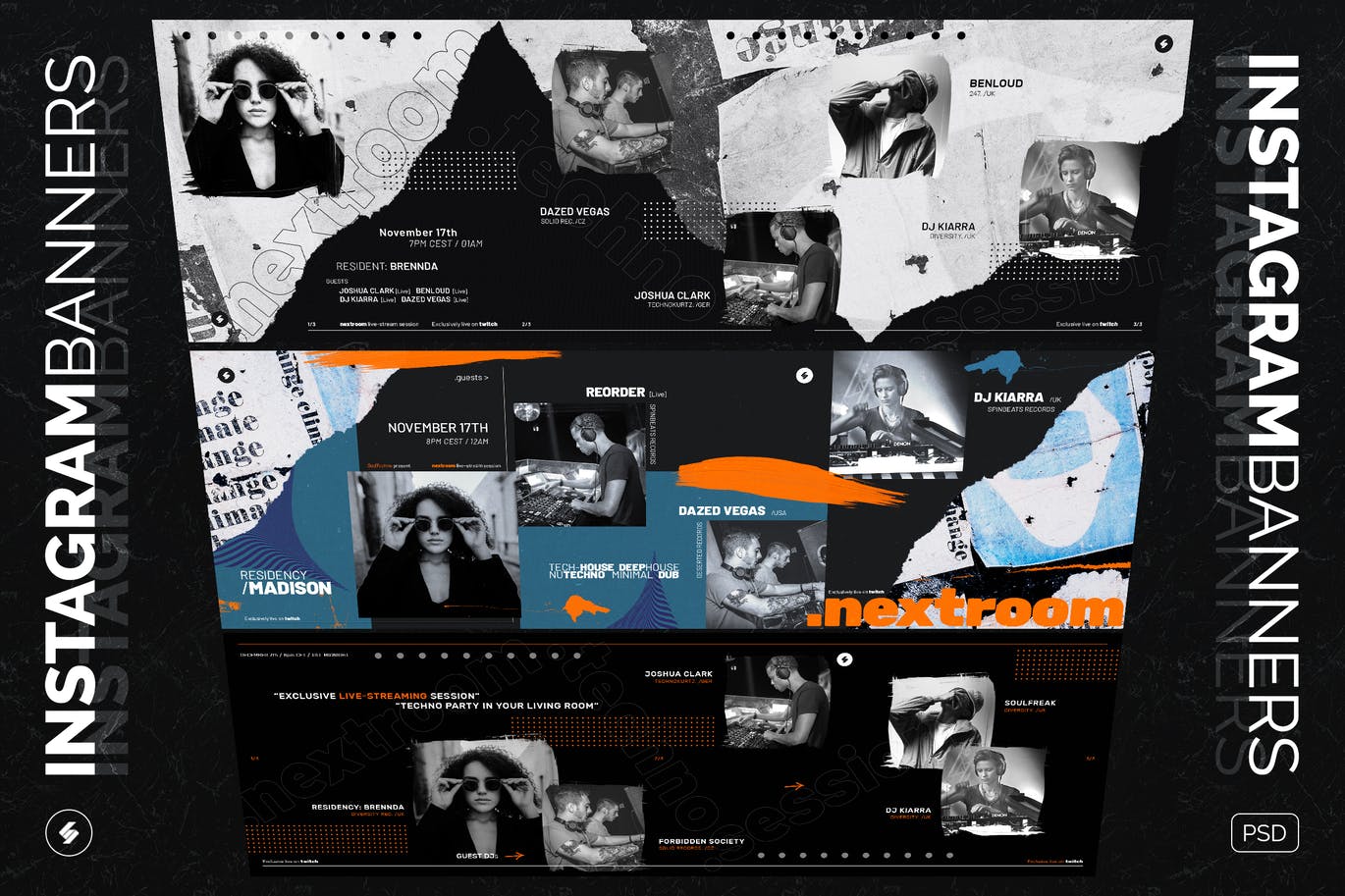 时尚高端Instagram社交媒体banner海报设计模板集合