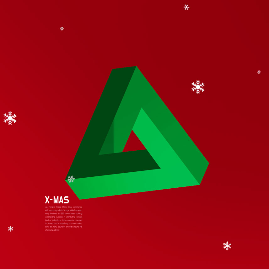 视觉错觉三角形圣诞主题海报素材