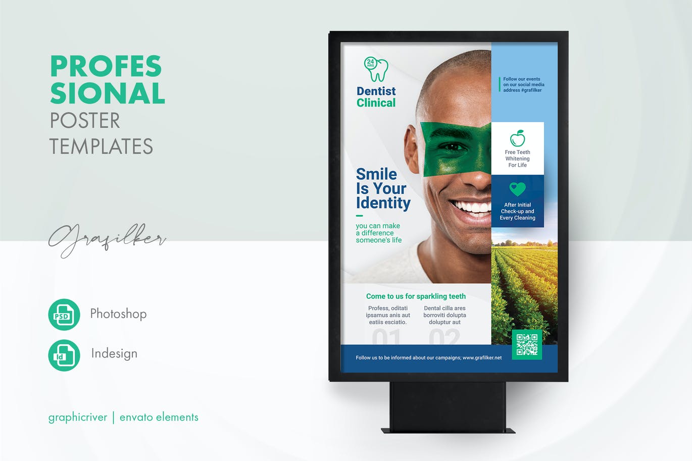 时尚高端专业的高品质海报设计模板-INDD,PSD