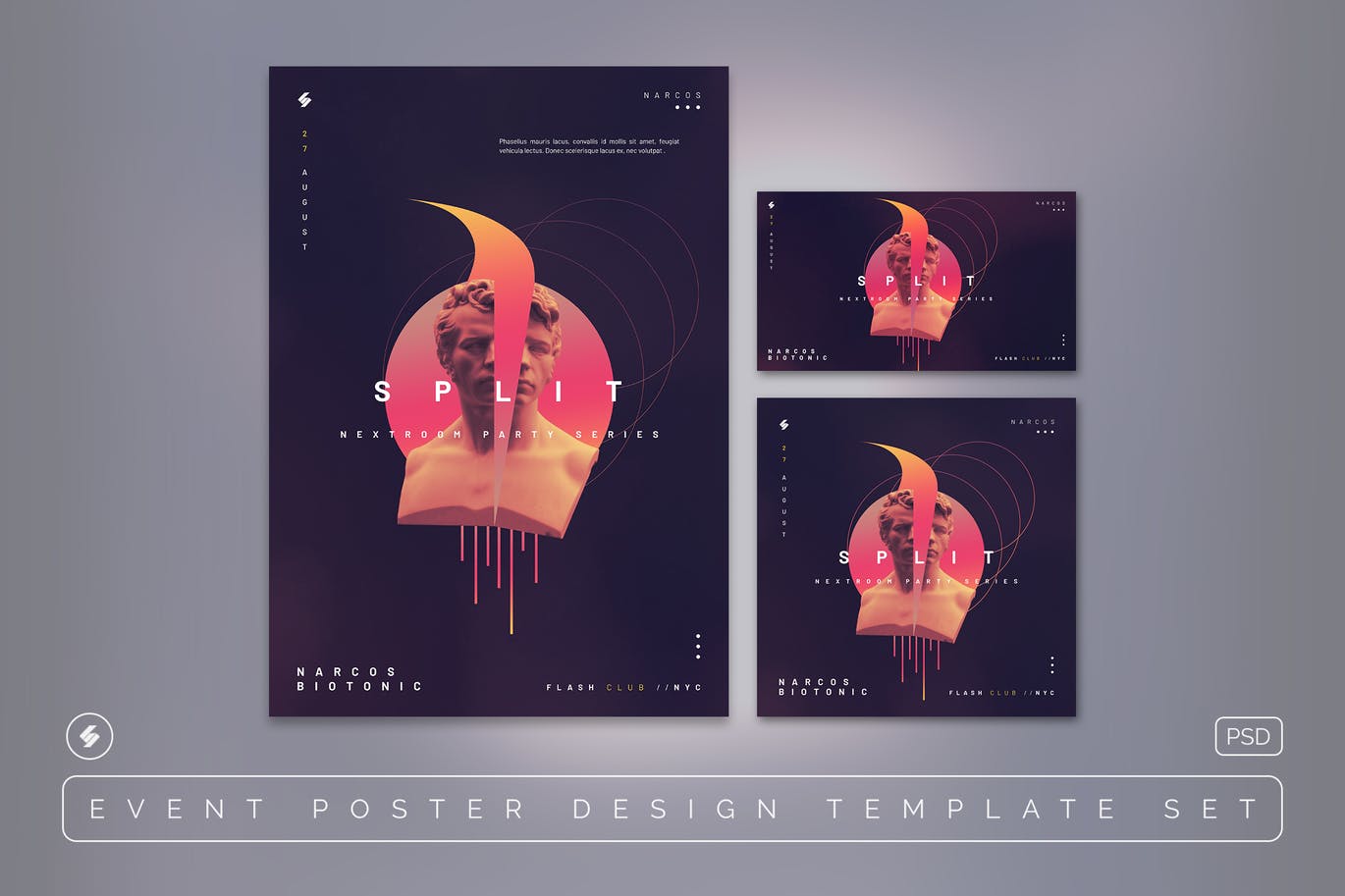 高品质的派对艺术海报设计模板-PSD