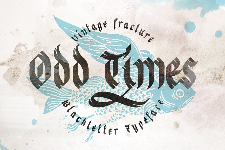 复古手写艺术英文字体 Odd times gothic font with graphics