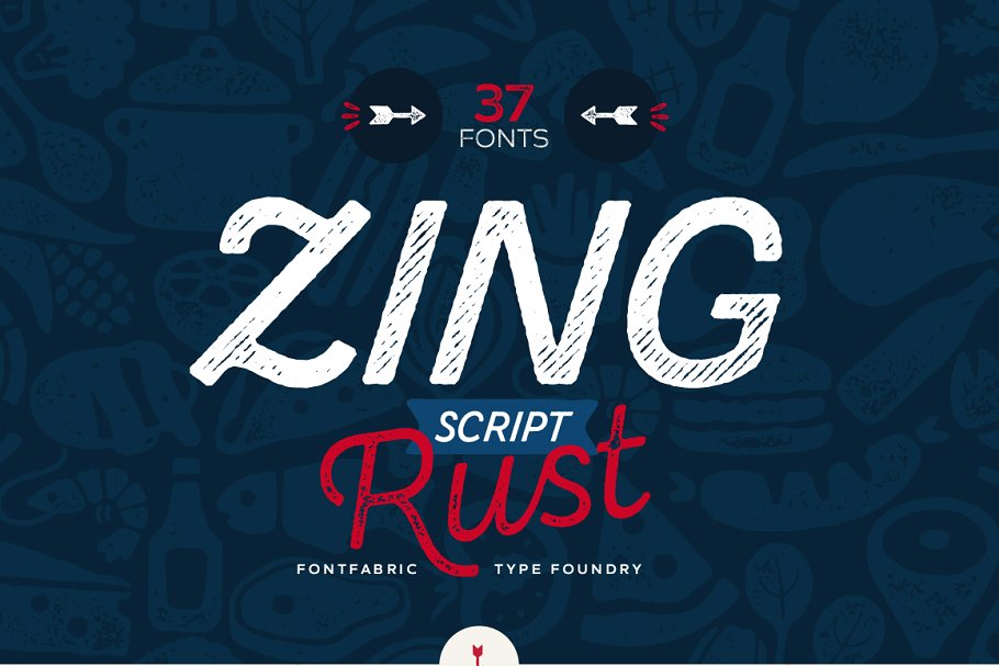 手写设计字体 Zing Script Rust