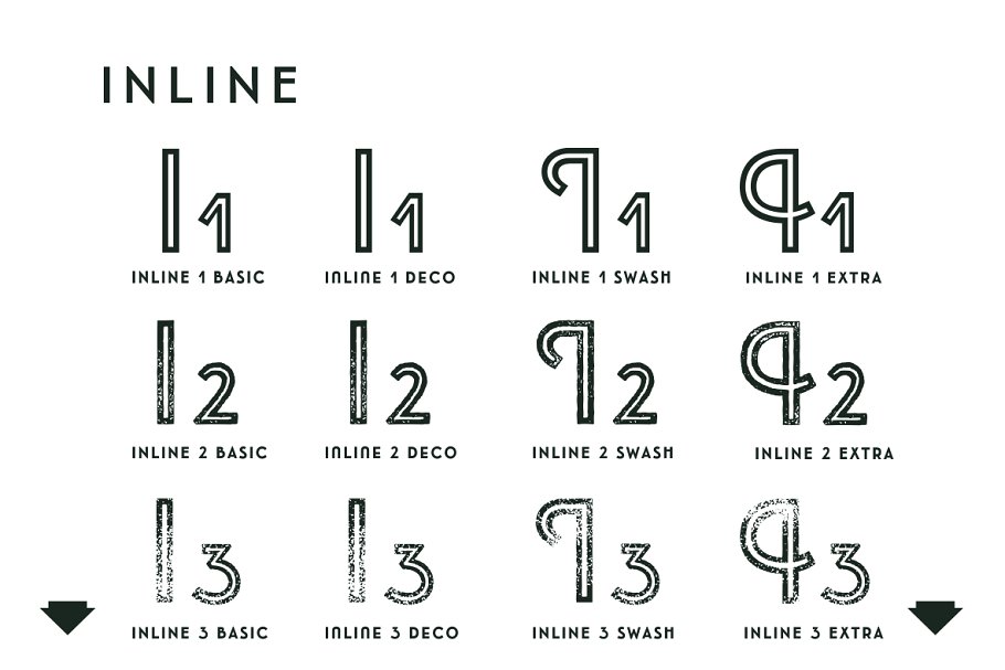 字体装饰图形设计 Emblema Metafamily